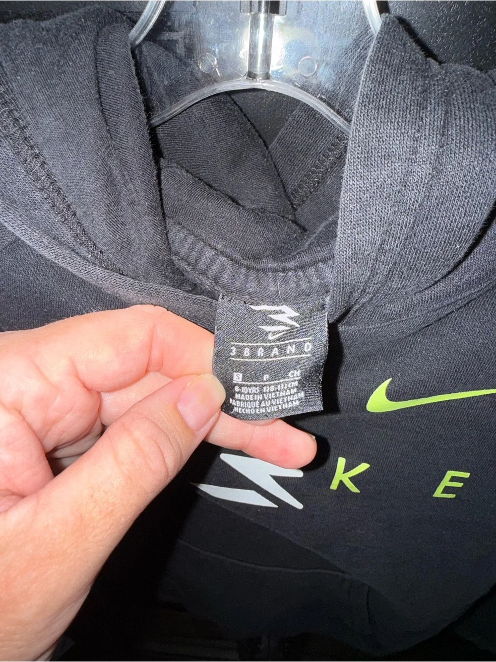 Boys Black Nike Hoodie - size small
